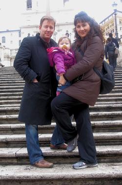 Franco con la figlia Deanna e sua moglie Daniela a Roma