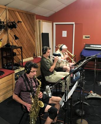 Recording horns for Frank Lamphere's original song "Las Vegas" Eric Schneider, Mark Olen, Russ Phillips