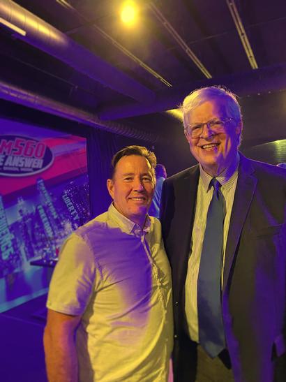 Singer-songwriter Frank Lamphere and author and conservative radio host Dennis Prager 