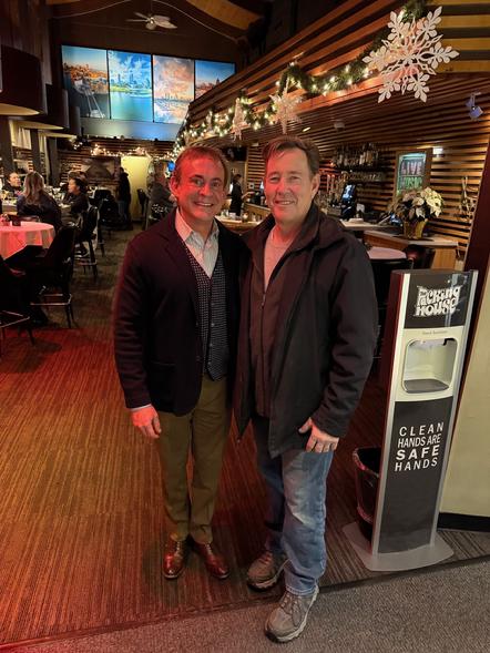 Milwaukee's Packing House owner Chris Wiken and singer of their jingle Frank Lamphere 